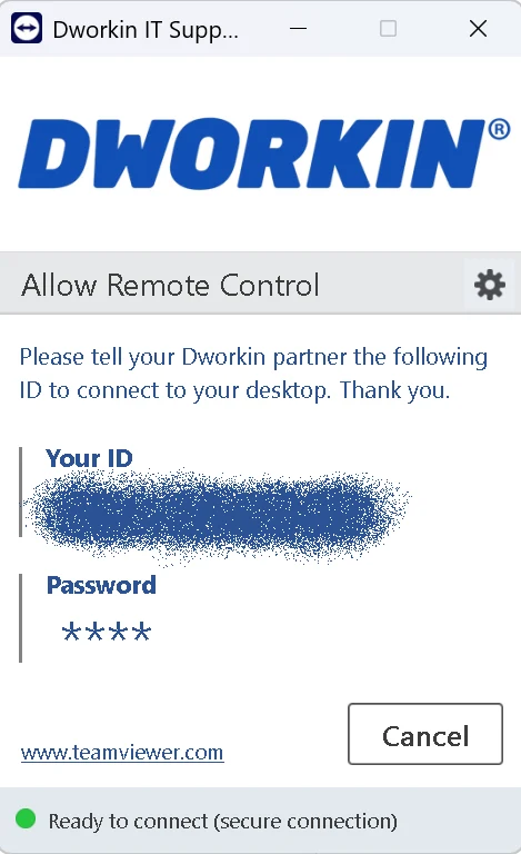 Team Viewer app input